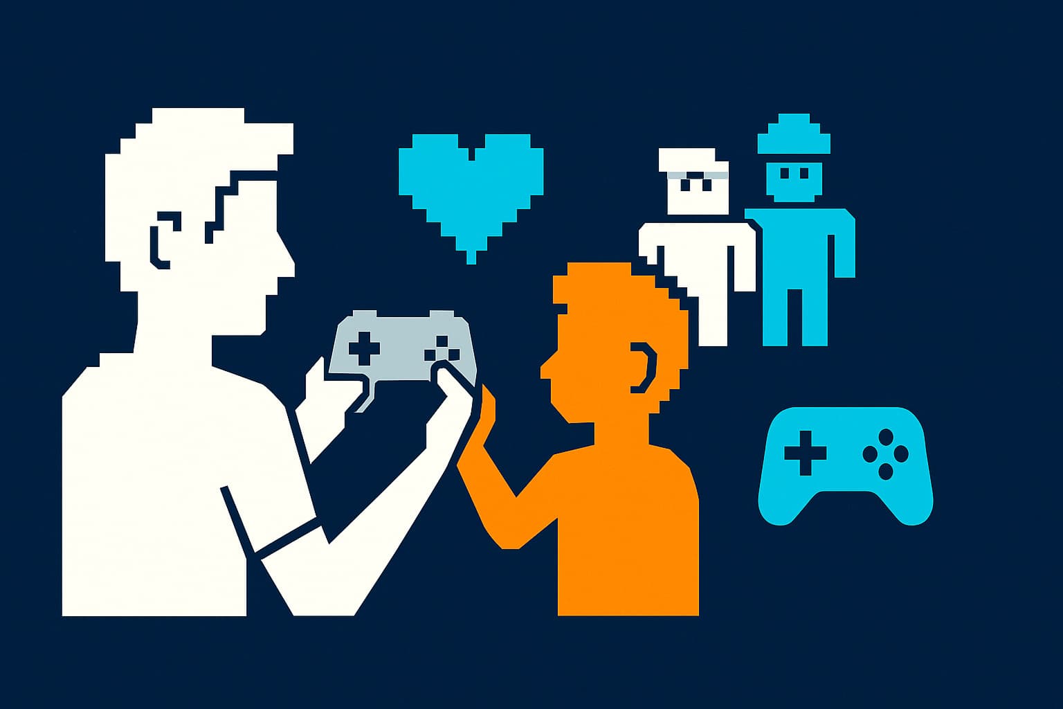 Family gaming together and building bonds