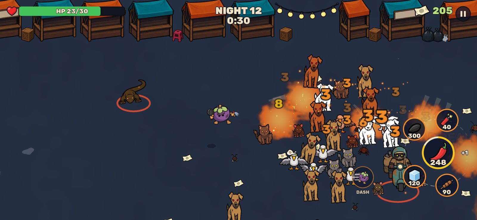 Night 12: chili sets the crowd on fire while a ringed monitor lizard elite waits