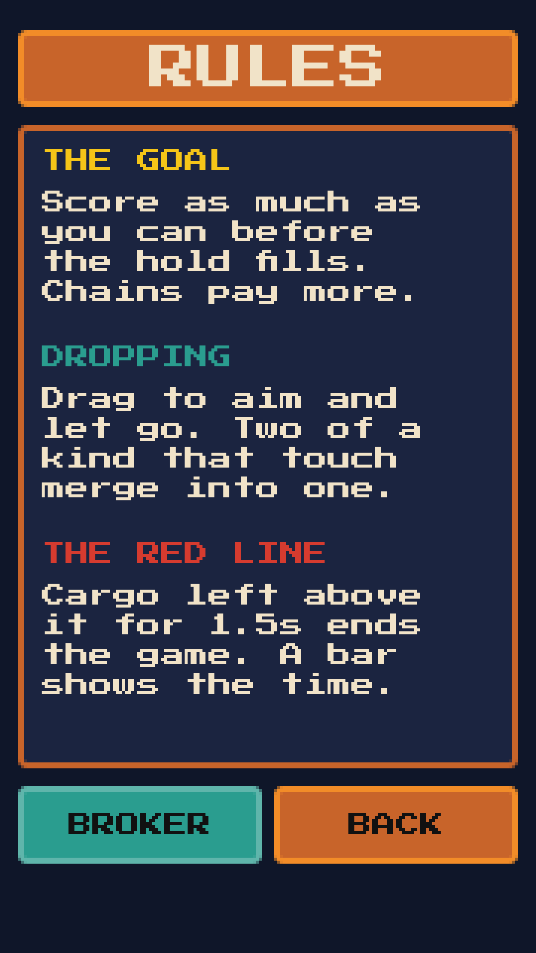 The rules: drop, merge, chain and keep under the line