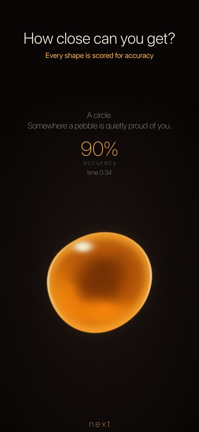 A circle made at 90% accuracy