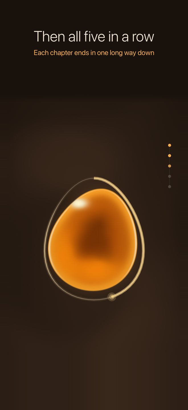 A Chapter run down a tall glowing well